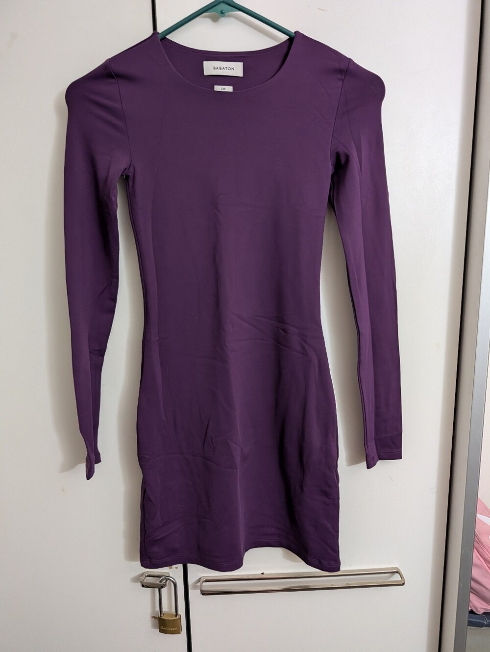Purple Babaton Long Sleeve Contour Dress Size Xxs Perfect Condition Never Worn